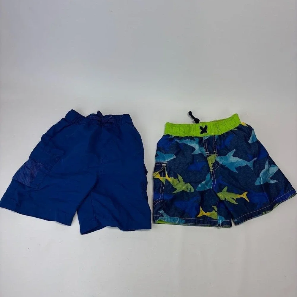 Boys Swimwear Lot 5 pcs Size 2T 24M 3‎ Shorts 2 lycra Rash Guard Tops Y2K Surf